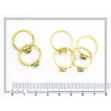 Natural Gemstone Multi Colour Ring: Sterling Silver 18K Gold-Filled Stacking Ring