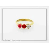 Sculptured Alabaster Rose Flowers Floral Statement Ring: 18K Gold-Filled Sterling Silver