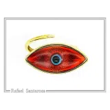 Evil Eye Protection Talisman Adjustable Ring: Transparent Coloured Enamel on Sterling Silver, Talisman Jewelry