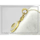 Greek Marble Sunflower Spiral Pendant: 18k Gold-Filled Sterling Silver Necklace