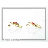 Alabaster Rose Flowers Gems Hoops Floral Earrings for Girls: Sterling Silver 18K Gold Filled