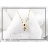 18K Solid Gold Tiny Minimal Natural Gemstone Pendant: Brillant cut Amethyst, Peridot, Garnet, Topaz