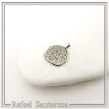 Ancient Greek Calendar Charm museum replica Oxidized Sterling Silver Phaistos Disc Pendant