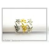 Oxidized Sterling Silver Olive Branch Adjustable Ring: Floral Jewelry Greek Mythology Peace Symbol