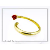 Adjustable Band with Alabaster Rose flower gem: Handmade Sterling Silver 18K Gold-Filled Ring