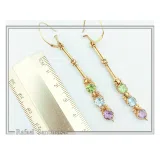 Topaz, Peridot, Amethyst Natural Gemstone Dangle Earrings: Gold Filled Sterling Silver