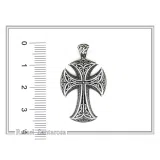 Byzantine Greek Orthodox Religious Cross Pendant: Sterling Silver Oxidized or 18K Gold Filled