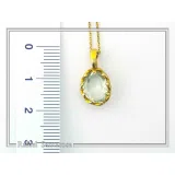 Filigree Bezel on Natural Sky Blue Topaz Pendant: Sterling Silver 18K Gold-Filled