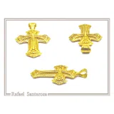 Religious Byzantine Filigree Ornaments Cross Necklace: Sterling Silver Oxidised or 18K Gold Filled Pendant