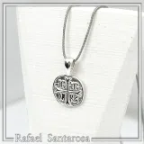 Extra Tiny Protection cross coin Jesus Christ Wins icxc nika necklace Talisman sterling silver.