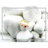 Handmade Alabaster Rose Flowers Bouquet Floral Band Ring: Sterling Silver 18k Gold Filled