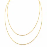 14k Yellow Gold Byzantine Chain - Solid Gold Necklace (45 or 50 cm)