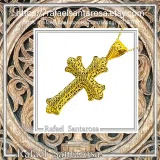 Greek Orthodox Baptism Byzantine Filigree Cross 18K Solid Gold Byzantine Museum Inspired