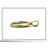 Athena Goddess Coin Pendant, Greek Museum Replica Necklace: Oxidized & 18K Gold Filled Sterling Silver