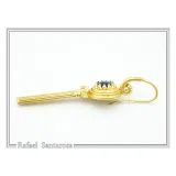 Natural Lapis Lazuli Greek Column Museum Earrings: Sterling Silver 18K Gold Filled Filigree Bezel