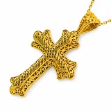 Greek Orthodox Baptism Byzantine Filigree Cross 18K Solid Gold Byzantine Museum Inspired