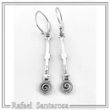 Spiral Dangle Earrings with Hercules Knot design: Sterling Silver Ancient Greek Museum Jewelry