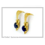 Byzantine Filigree Genuine Lapis Lazuli Delicate Earrings: Sterling Silver 18K Gold-Filled