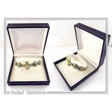 Byzantine Cross beaded Bracelet: handmade 18k Gold Filled and Oxidized Sterling Silver