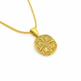 Extra Tiny Protection cross Konstantinato coin icxc nika necklace gold filled silver.