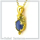 Lapis Lazuli Sterling Silver Necklace: 18K Gold-Filled Filigree, Pearl, Garnet, Peridot, Amethyst, Topaz