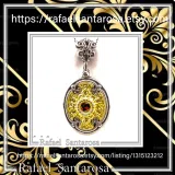Byzantine Cross Shaped Natural Red Garnet Filigree Necklace: 18K Gold filled and oxidised Silver