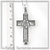 Byzantine Relic Holder Reliquary Cross Pendant: Oxidized Sterling Silver Cross for Men