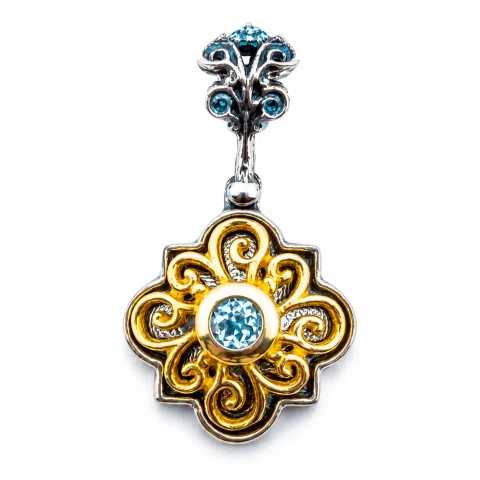 Genuine Peridot, Amethyst, Topaz, Pearl or Garnet Byzantine Necklace: Oxidized and Gold Filed Silver