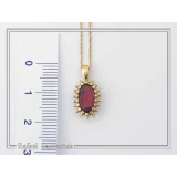 Handmade Garnet Pendant: Sterling Silver 18K Gold-Filled Bezel