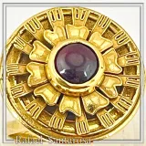 Ancient Greek Garnet Ring Sterling Silver 18K Gold Filled Archeological Museum Inspired