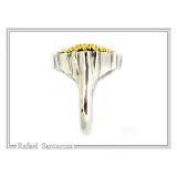 Natural Peridot Byzantine Ring: Oxidised and Gold-Filled Filigree Sterling Silver Statement Ring