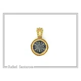 St. George Killing Dragon Jesus Christ Talisman Pendant: Oxidized and 18K Gold Filled Silver