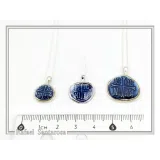 ICXC NIKA Constantinato Christogram Christian Cross Talisman Pendant: Blue Transparent Enamel Silver Necklace