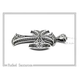Byzantine Greek Orthodox Religious Cross Pendant: Sterling Silver Oxidized or 18K Gold Filled