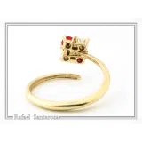 Alabaster Gems Rose Flower shaped Adjustable Ring: Sterling Silver 18K Gold-Filled, Floral Jewelry