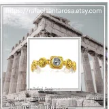 Tetradrachm Owl Coin Ancient Greek style Beaded Bracelet: 18k Gold Filled & Oxidized Sterling Silver
