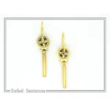 Natural Lapis Lazuli Greek Column Museum Earrings: Sterling Silver 18K Gold Filled Filigree Bezel
