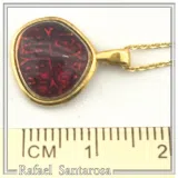 Christogram Constantinato Jesus Name Prayer Necklace: Red Enamel on 18 karat Gold Filled Silver