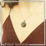 Jesus Christ Victorious Necklace: 18K Gold Christogram & Oxidized Sterling Silver. ICXC NIKA Orthodox Prayer.