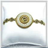 Ancient Greek Prayer to Sun Sculptured on Marble: 18K Gold Filled Silver Spiral Bracelet