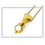 18K Solid Gold Byzantine Handmade Filigree Natural Pearl Pendant: Jewelry for her