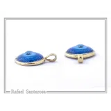 Evil Eye Talisman Against Evil Necklace: Sky Blue Enamel, 18K Gold-Filled Sterling Silver