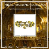 Byzantine Cross beaded Bracelet: handmade 18k Gold Filled and Oxidized Sterling Silver