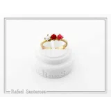 Sculptured Alabaster Rose Flowers Floral Statement Ring: 18K Gold-Filled Sterling Silver