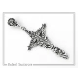 Byzantine 7 angels cross talisman, angel guardian, Greek orthodox Christian cross pendant