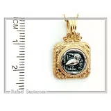 Athena Owl Tetradrachm Coin Ancient Greek Style Necklace: Oxidized Sterling Silver & 18K Gold filled
