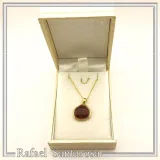 Christogram Constantinato Jesus Name Prayer Necklace: Red Enamel on 18 karat Gold Filled Silver
