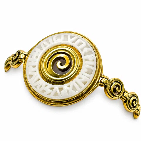 Ancient Greek Prayer to Sun Sculptured on Marble: 18K Gold Filled Silver Spiral Bracelet