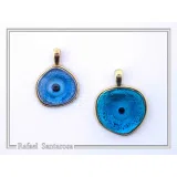 Evil Eye Talisman Against Evil Necklace: Sky Blue Enamel, 18K Gold-Filled Sterling Silver