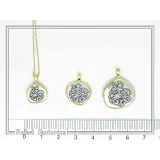 St George Killing Dragon Necklace Byzantine Talisman: Sterling Silver Oxidised & 18K Gold-Filled